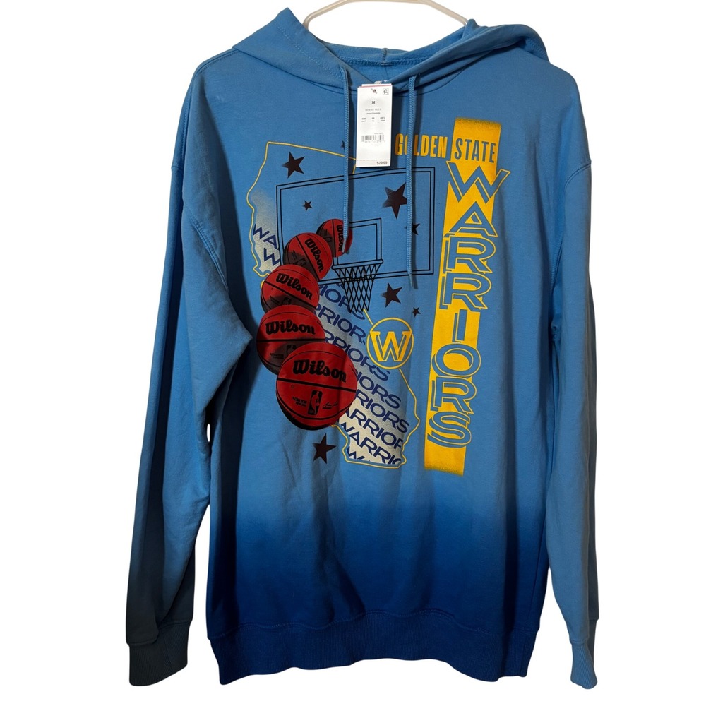 NBA Golden State Warriors Women's Sweatshirt Medium NWT Blue Graphic Hoodie